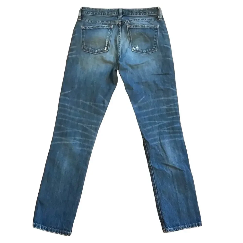 J Crew Distressed Broken In Boyfriend Jeans sz 24